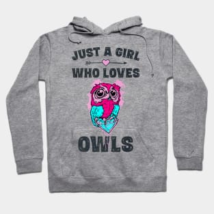 Girls Owls Lover Owl Design Hoodie